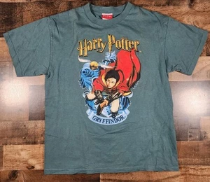 Vintage Harry Potter Shirt Youth XL Green Y2K Gryffindor Short Sleeve Crewneck - Picture 1 of 12