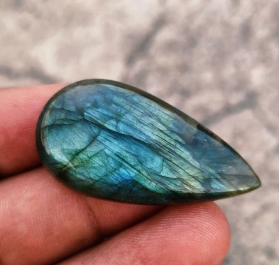 52 Cts. Rainbow Fire labradorita pera cabujón piedra preciosa natural suelta - Imagen 1 de 4