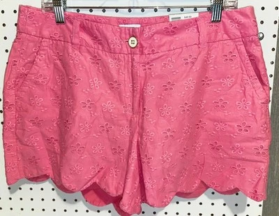 Nuevo con etiquetas Pantalones Cortos Crown & Ivy Rosa Tiro Medio 4' Costuras Para Mujer Talla 10 Floral Festoneado Foto 1 de 4