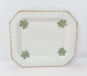 Ceramica Due Torri Italia Vassoio Piatto Rettangolare Bianco Verde Foglie 11,5" - Foto 1 di 13