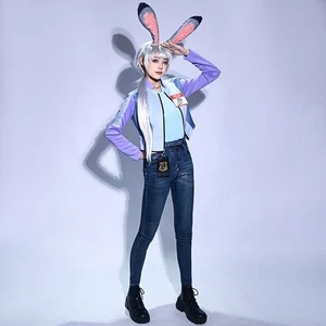 Kids Zootopia 2 Judy Cosplay Costume Womens Judy Hopps Uniform Outfit Gift - Picture 1 of 17