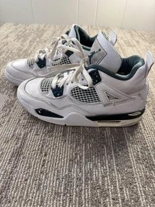 Nike Air Jordan 4 Retro oxidiert grün Schuhe Jugend Größe 7Y weiß türkis Turnschuhe - Bild 1 von 9