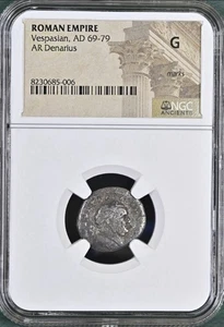 Kaiser Vespasian Silber Denar 69AD-79AD römische antike Münze NGC gestempelt - Bild 1 von 9