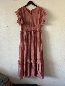 Vestido grande para mujer August Sky Cottagcore forrado en capas cuello en V Fairycore Milkmaid - Imagen 1 de 10