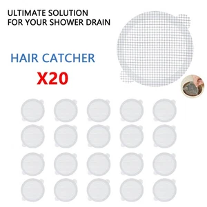 20 Pcs Disposable Anti-blocking Filter For Bathroom Hair Catcher Mesh Stickers - Picture 1 of 9
