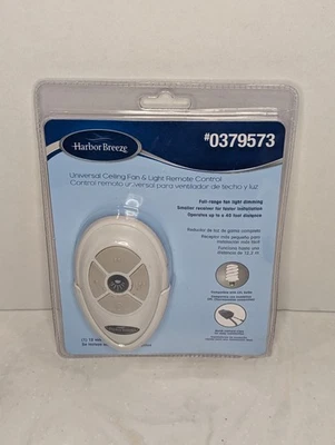 New | Harbor Breeze #0379573 Universal Ceiling Fan & Light Remote Control Sealed - Image 1 of 4
