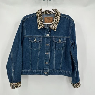 Chaqueta vaquera con estampado animal Route 66 para mujer Y2K talla M Grunge declaración Foto 1 de 4