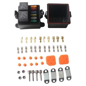 12V 6-Way Fuse Relay Box With 5-Pin 40A Relays & Fuses Universal For Car Truck - Picture 1 of 5