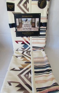 Pendleton Designer Throw Blanket For Two 60" X 80" Reversible Oversized Cream - Picture 1 of 10