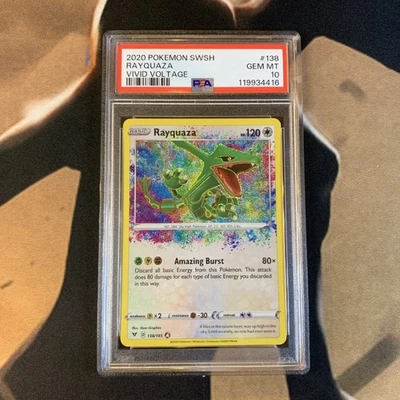 Rayquaza PSA 10 Vivid Voltage 138/185 Carta Pokémon Gema Como Nueva Foto 1 de 2