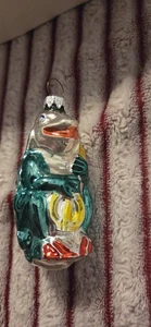 Merkur Glas Frosch spielt Banjo Instrument Ornament Germany - Bild 1 von 5