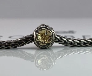 Trollbeads Flowers Bead 925 Silver 18K Gold By Lise Aagaard Retired - Picture 1 of 9