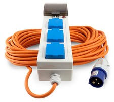 Quality Semloh Camping, Caravan, Triple 3 Way Campsite Mobile Mains Power Unit