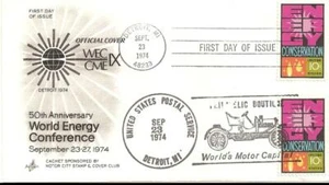 50th. Anniversary World Energy Conference Sep 23-27-1974 FDC - Picture 1 of 1