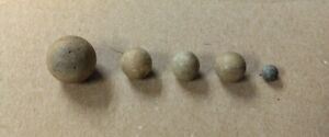 (5) Antique Clay Marbles 1900s Or Earlier Historic Artifacts 