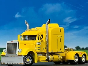 1/64 DCP YELLOW PETERBILT 379 W/ 63" MID ROOF SLEEPER W/ WHALE TAIL - Picture 1 of 6