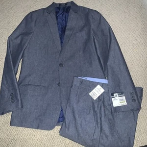 Nautica Big Boys 2-piece Micro Texture Suit Blue Moyen Size 14/32 - Picture 1 of 4