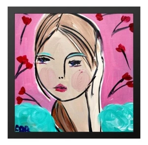 CORBELLIC EXPRESSIONISM 12X12 GARDEN MOM HANDMADE SIGNED COLORFUL ART PAINTING - Picture 1 of 8