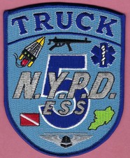 NEW YORK CITY POLICE EMERGENCY SERVICE SQUAD TRUCK 5 PATCH STATEN ISLAND