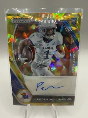 2021 Prizm Draft Picks Pooka Williams Jr. Auto Gold Ice RC #DPA-POO - Image 1 of 2