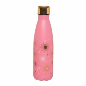 Stainless Steel Water Bottle Pink and Gold Design - Picture 1 of 2