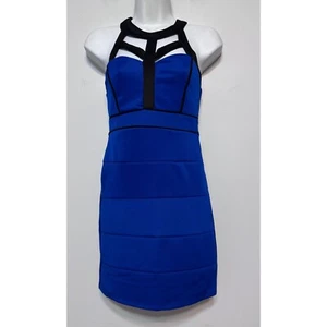 Crystal Doll Edgy Y2K Bodycon Dress Size 7 Strappy Cage Neckline Indie Sleaze - Picture 1 of 5