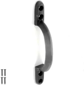 Cast Iron Black Door Pull Handle with Screws - 2 Pack - Picture 1 of 12