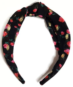 J.Crew Factory Floral Knotted Headband Black Regal Rose Fest Multi One Size NWT - Picture 1 of 15