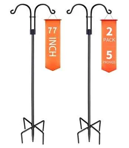 2 Pack 76 Inch Heavy Duty Double Shepherds Hooks for Bird Feeder Garden Plant - Picture 1 of 6