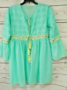 Neu mit Etikett Kareena's besticktes Überwurf Größe Small mintgrün Pailletten durchsichtig - Bild 1 von 7