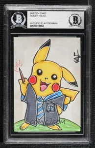 Nintendo Pokémon Pikachu Harry Porter Original Art Sketch Card 1/1 BAS - Picture 1 of 2