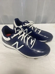 S 8.5 New Balance 4040 TN 5 Metal Baseball Cleats Blue White Men's New No Box L - Foto 1 di 9