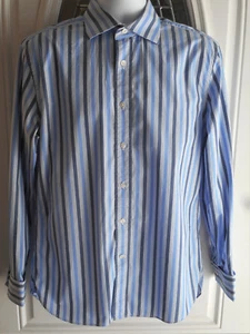 Express Design Studio SHIRT Men's M Classic Fit Button Down L/S Striped EUC - Picture 1 of 1