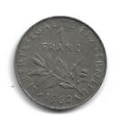 FRANCE COIN - ONE (1) FRANC -  1960