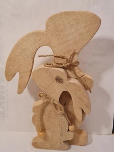Osterhase Holzhase Osterdeko Ostern Deko Süsser Hase Hasenfamilie Rammler - Bild 1 von 2