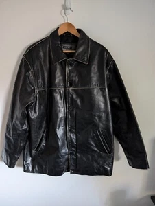 Chaqueta de cuero negra para hombre Aviatrix años 90 talla XXL - Imagen 1 de 9