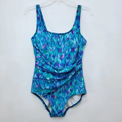 Roxanne цельный гофрированный собранный яркий цветной бюстгальтер размер купальник 12/36D - Изображение 1 из 4