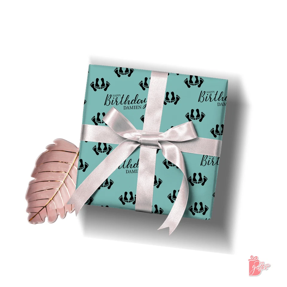 Name Personalized Gift Wrap Funny Funky Birthday Custom Wrapping Paper Roll 24" - Image 1 of 3