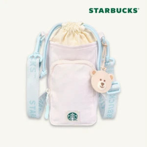 [NEW] LTD STARBUCKS BOTTLE TUMBLER BAG POUCH BLUE BEAR LUNCH BOX PICNIC KOREA MD - Picture 1 of 8