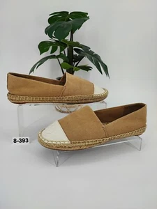 Tory Burch Women's Dulce de Leche Beige Canvas Espadrille Flats Size 8M US - Picture 1 of 9