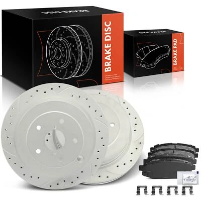 Rotor de freno trasero perforado y pastilla de cerámica para Subaru Tribeca 08-14 B9 Tribeca 06-07 Foto 1 de 4