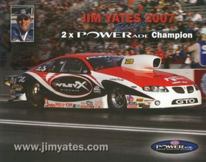 2007 Jim Yates Wiley X Pontiac GTO Pro Stock NHRA Hero Card