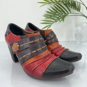 L Artiste Boots Womens 37 Spring Step Wondrous Ankle Booties Red Leather Heels - Picture 1 of 15