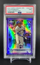 2022 Topps Chrome Update Julio Rodriguez Purple Refractor RC USC150 PSA 9 MINT