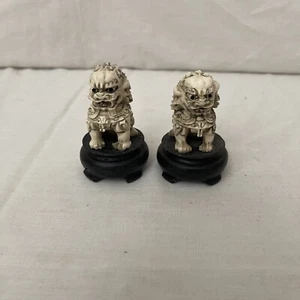 Rare Vintage Carved Asian Ivory Lion Colored Figurine 3 Inches Tall - Picture 1 of 4