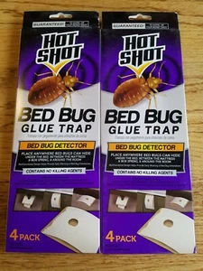 Hot Shot 4 pack BED BUG GLUE TRAP Lot of 2 pks NEW! disposable, indoor use - Picture 1 of 2
