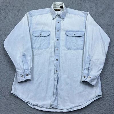 Tango Max Raab Denim Shirt Mens Medium Long Sleeve Western Button Up Blue Jean - Image 1 of 4