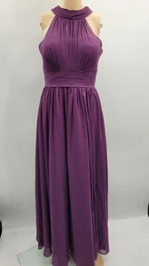 JJs House Halter Maxi Vestido Púrpura Sujetador Incorporado Damas de honor Chifón Baile de graduación - Imagen 1 de 10