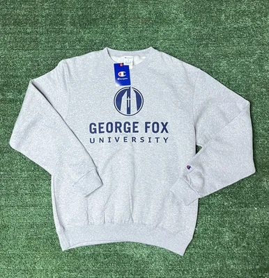 NUEVO CON ETIQUETAS George Fox University Bruins Sudadera Hombre’s Talla M Gris Campeón Foto 1 de 4