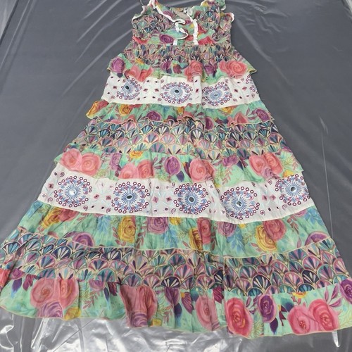 PALM ANGELS Maxi abito donna Barok Paris stampa mista cotone a strati tropicale taglia large